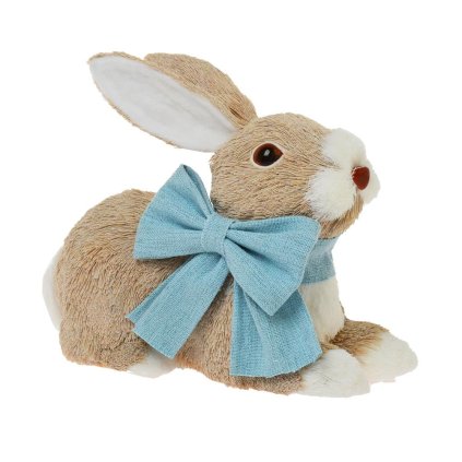 ZAJAC LEŽIACI S MAŠĽOU SLAMA 21x10x16CM MODRÝ