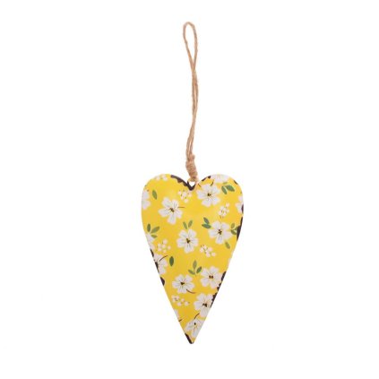 ZÁVES SRDCE KOV VZOR KVET ŽL. 11x6,8x1,3CMCM