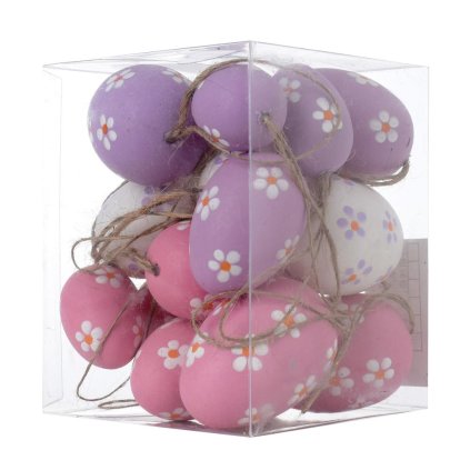 ZÁVES VAJCE BIE, RUŽ, FIAL S KVIETKOM S/18 12,1*9,6*9,6CM