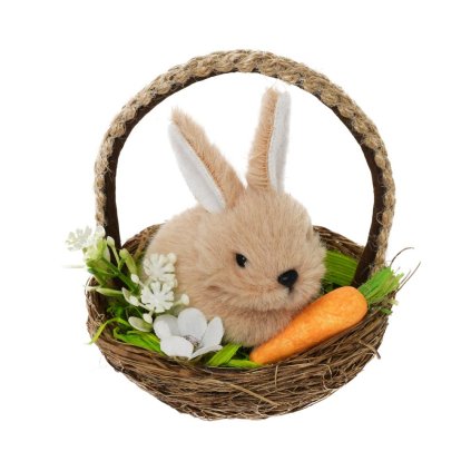 ZAJAČIK V KOŠÍKU HNEDÝ 9CM