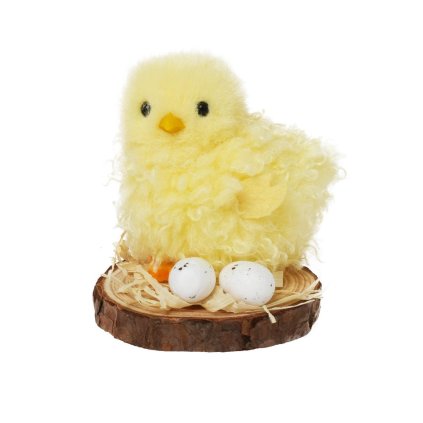 KURIATKO NA PODSTAVCI S VAJÍČKAMI 7CM