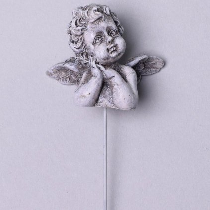 ANJEL SIVÝ ZÁPICH POLYRESIN 18x3,5x5CM