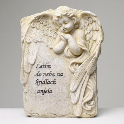 ANJEL SIVÝ  POLYRES 20  x 8,5 x 26CM