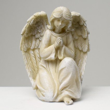 ANJEL SIVÝ 12x9,9.5x14,5CM POLYRES