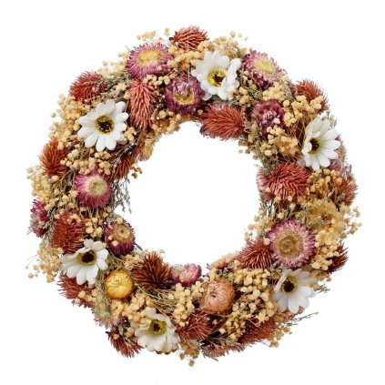 VENIEC PRÍRODNÝ SLAMIENKY KRÉM/ RUŽ. 32CM