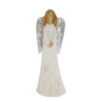 ANJEL BIELO-STRIEBORNÝ POLY 8,5*6*24,5CM