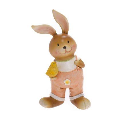 ZAJAČIK HNEDO-ORANŽOVÝ S KURIATKOM POLY 10,5*6,5*20CM