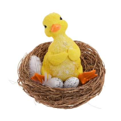 KAČIATKO V HNIEZDE S VAJÍČKAMI POLY 12x12x11CM