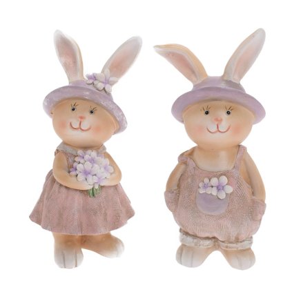 ZAJAČIK HNEDO-FIALOVÝ MIX/2 POLY 7,5*6*17CM - CENA ZA 1KS