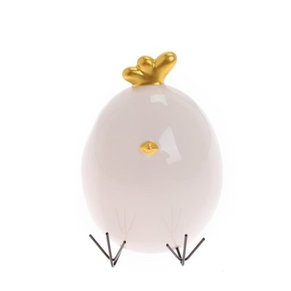 KURIATKO PORCELÁN 10,5x9,2x12,6CM BIELOZLATÉ