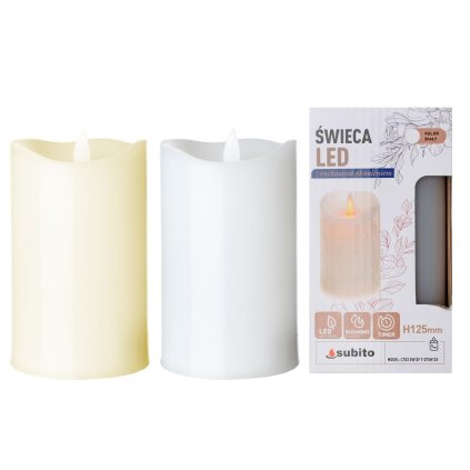 SVIEČKA S POHYBLIVÝM PLAMEŇOM LED ČASOVAČ 12CM