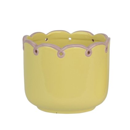 Kvetináč obal wavy malý žltý