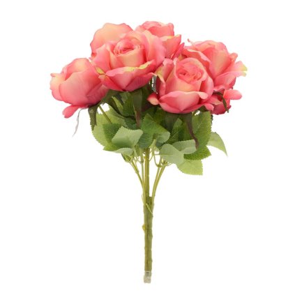 KYTICA RUŽA x7 40CM KRÉMOVO-RUŽOVÁ