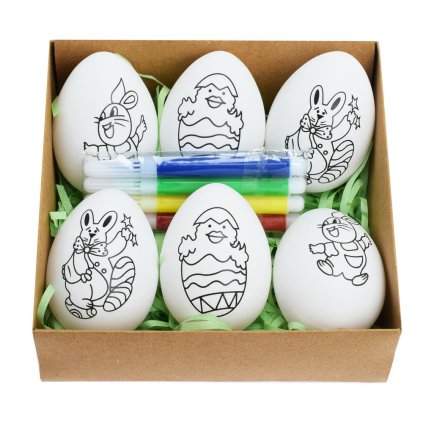 VAJCE S FIXKAMI S/6 6CM BIELE