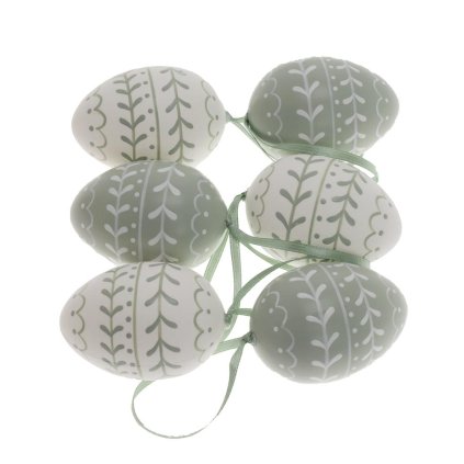 ZÁVES VAJCE PLAST S/6 6CM MENTOL+BIELA