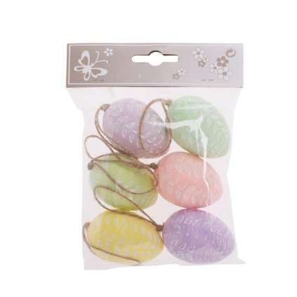 ZÁVES VAJÍČKA FAREBNÉ S/6 PLAST 6CM