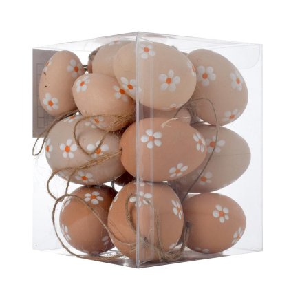 ZÁVES VAJCE BÉŽ, HNE S KVIETKOM S/16 12,1*9,6*9,6CM