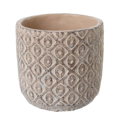 OBAL CEMENT ANTIQUE LT. BROWN D14.5*H14cm