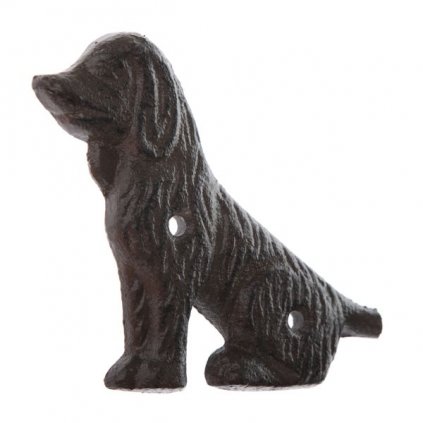Vešiak pes liatinový tmavohnedý 9,5×10×1cm