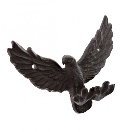Vešiak vtáčik liatinový tmavohnedý 14,5×8,5×4,5cm