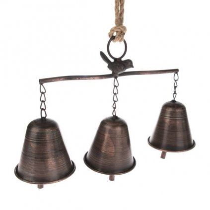 zvonce kovové na zavesenie hnedo medene 28×9,5×20cm