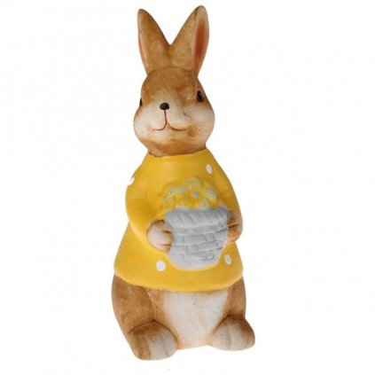 Keramický zajac s vajíčkom 10,5x21x9 cm