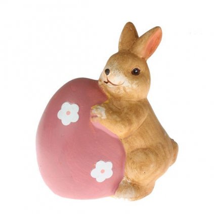 Keramický zajac s vajíčkom 11,5x11,5x7,5 cm