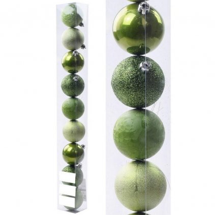 vianočné gule plastové oliva zelené 8CM cena za 8ks