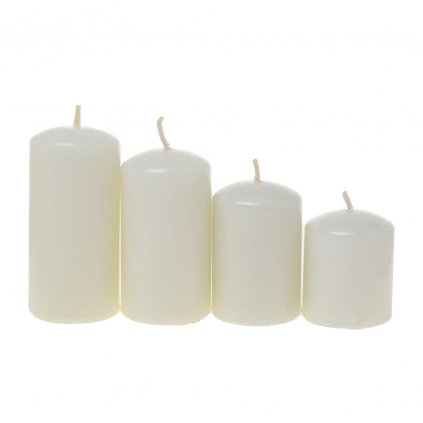 vianočné adventné sviečky postupné biele perleť 50/4 NEW 460gr
