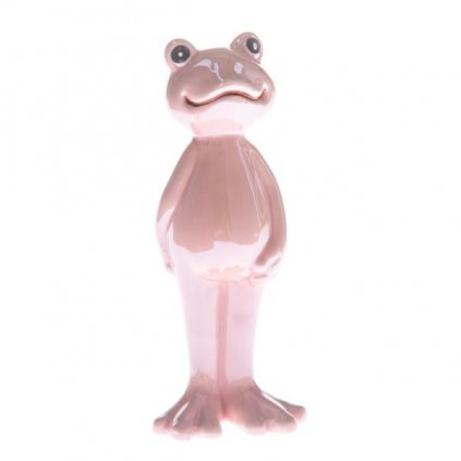 Porcelánová žaba - ružová 5,5 x 13,5 x 4 cm