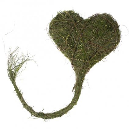 Prútené srdce zelené 38×100×4cm