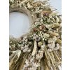 Handmade veniec z preparovanej sušiny - krémový, 74cm