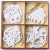 Drevený mix S/12 - biely 4,5 x 5,5cm