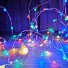 vianočné LED Svetielka strieborný drôtik farebné 100LED na baterky vnútorne s časovačom