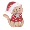 Drevená vianočná mačka 9x11x3 cm