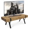 TV stôl - MDF doska, 3D dekor divoký dub, kov - čierny lak 120 x 40 x 40 cm