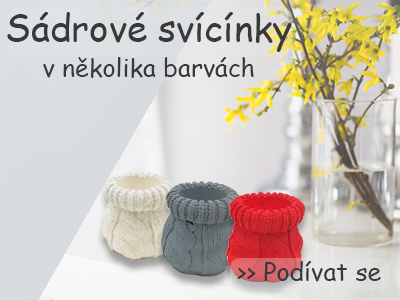 Sádrové svícínky v několika barvách
