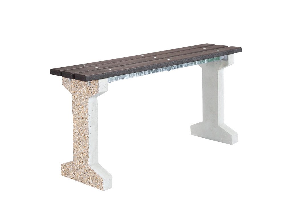 Betonová lavička bez opěradla typ V/Y - recykl plast  (stabilní do země)
