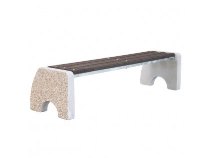 Betonová lavička bez opěradla typ L - recykl plast  (mobilní)
