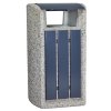 Betonový odpadkový koš profilovaný 75l s ocel. krytem - obklad kov