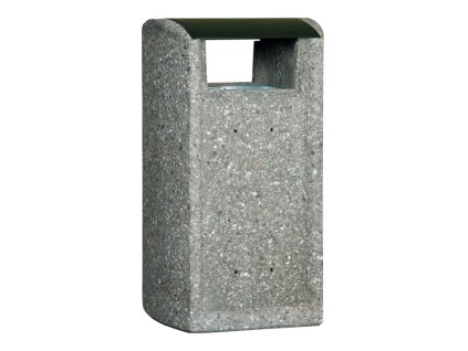 Betonový odpadkový koš profilovaný 75l s ocel. krytem