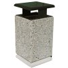 Betonový odpadkový koš čtyřhranný 75l s ocelovým krytem