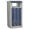 Betonový odpadkový koš profilovaný 75l s ocel. krytem - obklad kov