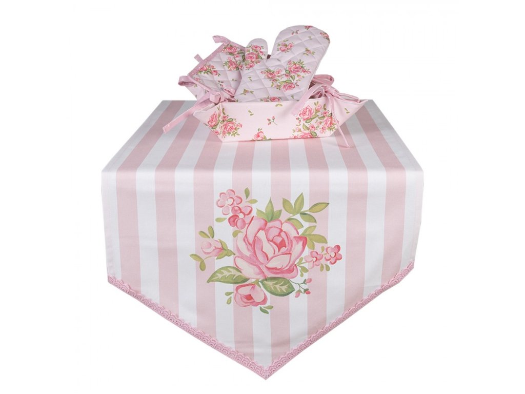 swr65 table runner 50x160 cm pink cotton roses rectangle (3)