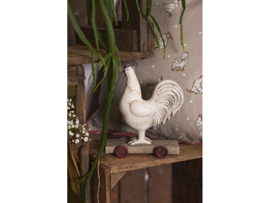 6pr0033 statue rooster 15x7x17 cm white polyresin (2)