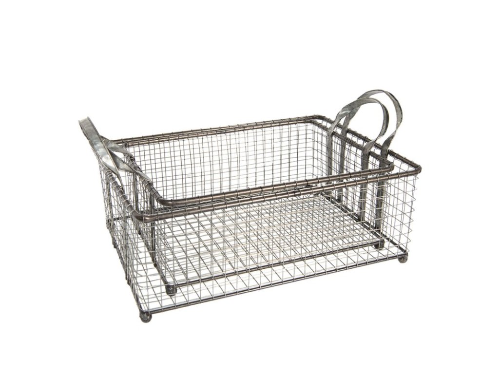 5y0550 storage baskets set of 2 583525 cm silver iron rectangle basket (2)