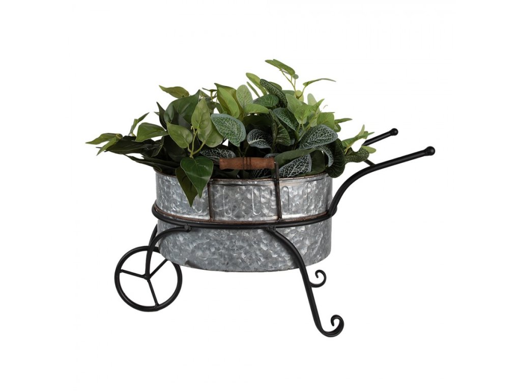 6y5415 plant holder wheelbarrow 54x31x31 cm grey iron (3)