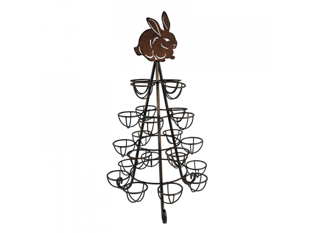 6y5414 egg holder rabbit o 27x48 cm brown iron round
