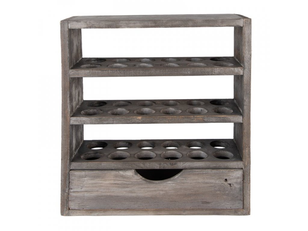 6h2261g egg holder 35x11x38 cm grey wood