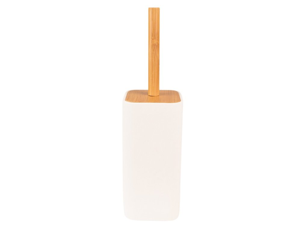 65029 toilet brush holder 9x9x34 cm white brown ceramic